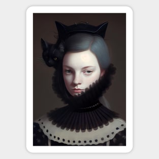 Miss black kitty Sticker